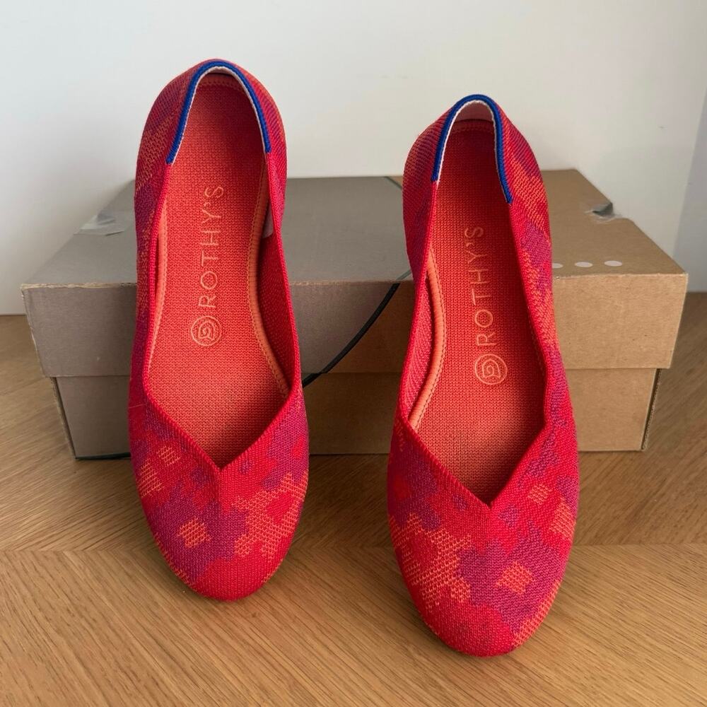 Rothy’s ‘Red Botanicamo’ Women Slip On Shoes - SZ 7.5